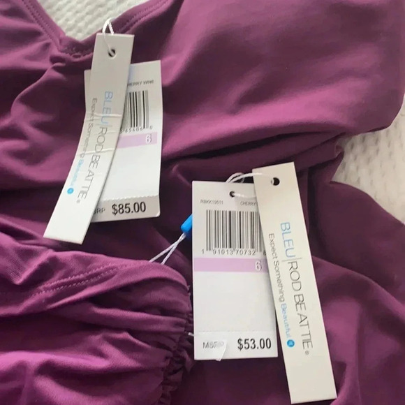 Bleu Rod Beattie Cherry Wine Tankini Swimsuit Set - Picture 9 of 10